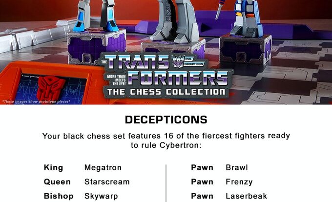 kickstarter transformers chess set